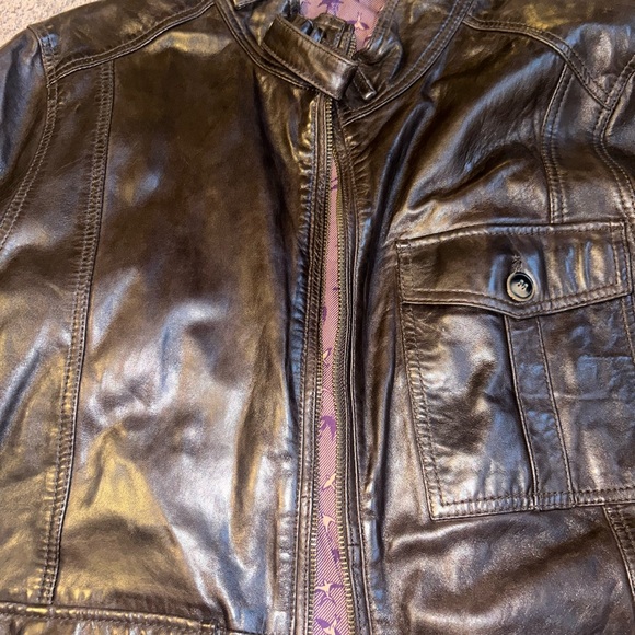 Ted baker leather jacket sz 7 - Picture 2 of 3